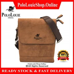 Original Polo Louie Men Luxury Leather Business Messenger Bag Smart Sling  Shoulder Bag 9204-3 Khaki 2