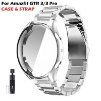 เคส &amp; สายสำหรับ Amazfit GTR3 GTR 3 Pro ชุดกันชนฝาครอบป้องกันใสสายเหล็กสแตนเลสอุปกรณ์เสริมสำหรับนาฬิกาอัจฉริยะ