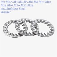 ✆✵✒ 5-200pcs 304 Stainless Steel Serrated Gasket Anti-loose Return Gasket Internal and External Serrated Anti-slip Stop Washers