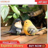 CCGREAT นกสวนแบบชนบทคู่ตกแต่งโต๊ะตกแต่งจำลองของขวัญคริสต์มาส