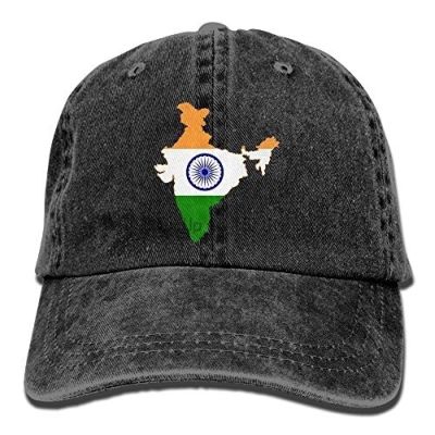 Indian Flag Map Washed Retro Adjustable Cowboy Hat Baseball Cap For Adult