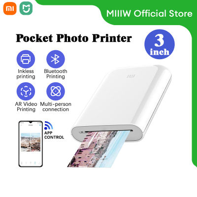 Xiaomi【Mi Home 】 Pocket Photo Printer Fun Print 15 วินาที ภาพวิดีโอ AR การพิมพ์บลูทู ธ ไม่จำเป็นต้องใช้ WIFI เชื่อมต่อได้หลายเครื่องพร้อมกัน