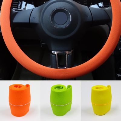 Universal Silicone Solid Color Anti-slip Car Steering Wheel Protective Cover Non-toxic Practical Steering Wheel Cover