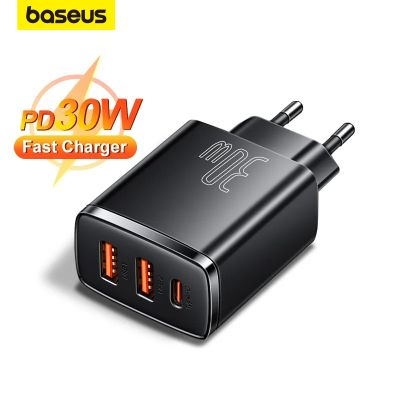 Baseus 30W USB Type C Charger Phone Charger PD Quick Charge For iPhone 14 13 12 Pro Max QC3.0 Fast Charging For Samsung Xiaomi Wall Chargers