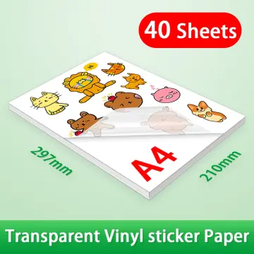 10Sheets Transparent Printable Vinyl Sticker Paper A4 Waterproof