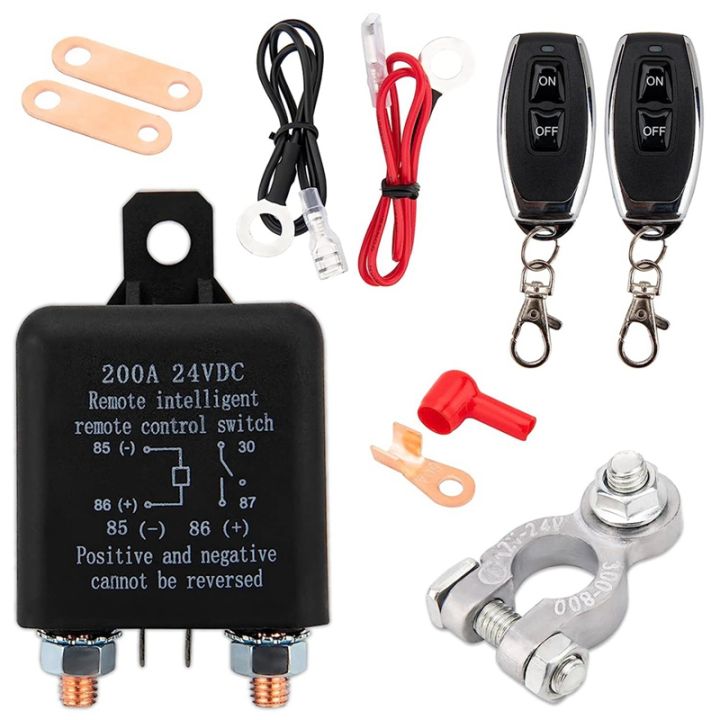 Remote Battery Disconnect Switch 12V Battery Relay Switch Dual Remote Car Battery  Disconnect Relay Anti-Theft Battery Shut Off