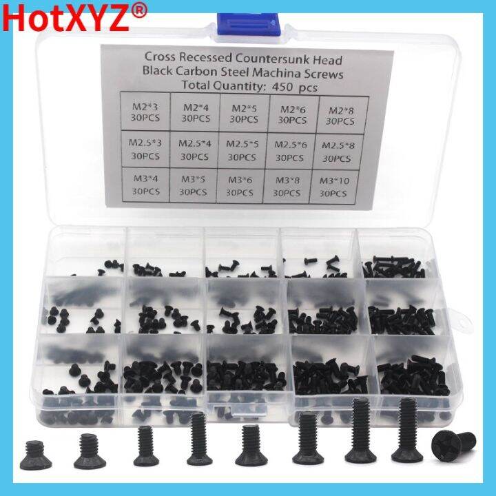 m2-m2-5-m3-carbon-steel-computer-notebook-laptop-screws-kit-countersunk-flat-head-phillips-mini-screw-set-450pcs-nails-screws-fasteners