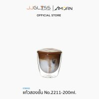 JJGLASS - แก้วสองชั้น No.2211-200ml. - แก้วสองชั้น แก้วกาแฟ แก้วชานมไข่มุก แก้วสมูทตี้ 200 มล. (200ml.)