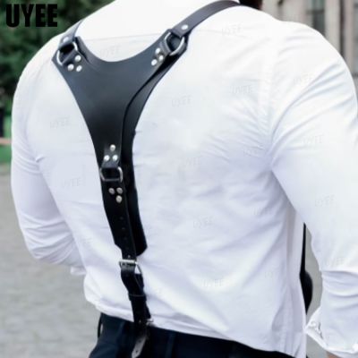 【YF】☾◙  UYEE Mens Suspender Leather Brace Male Leisure Shirt Suspenders Jeans Accessories