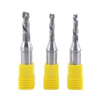 10PCS 2F งานไม้ TCT ตรงการบีบอัดเราเตอร์บิตเครื่องตัดวีเนียร์คู่แกะสลัก Slotting Trimming Up Down Milling Cutter