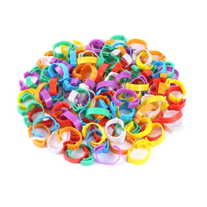 35pcs-chicken-foot-ring-adjustable-size-poultry-leg-no-number-label-buckle-ring-7-colors-plastic-chick-duck-goose-farm-equipmen