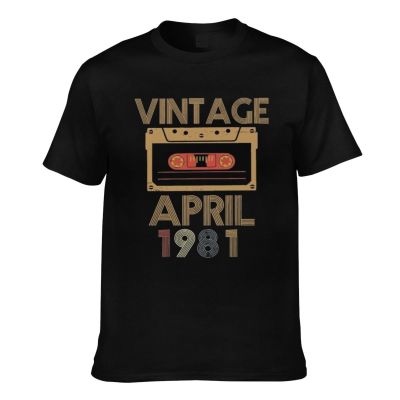 Funny Vintage Tape April 1981 Retro Distressed 1981 Mens Short Sleeve T-Shirt