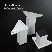 4pcs Square Metal Furniture Leg Cabinet Coffe Table Legs Thick Aluminum Alloy for TV Cabinet Sofa Foot Support Bed Riser Furniture Protectors Replacem