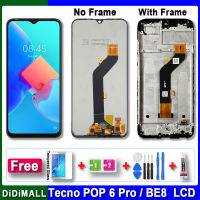 จอ Lcd แบบดั้งเดิม100% สำหรับ Tecno Pop 6 Pro BE7 BE8ประกอบจอแสดงผล LCD แบบสัมผัสหน้าจอดิจิไทเซอร์สำหรับ Tecno POP 6 Pro จอแอลซีดีพร้อมกรอบทดสอบ100% แล้ว