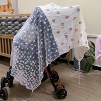 Baby Stroller Mosquito Net Insect Netting  Net Mesh Cover Embroidery Lace Flower Breathable Cover Pushchair Accessory