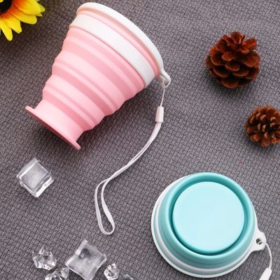 Creative silicone folding water cup Outdoor sports water cup Portable travel telescopic water cup