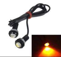 2pcs 18mm 9W LED Eagle Eye Bulb Car Fog Daytime Reverse Signal DRL Running Light (Yellow)