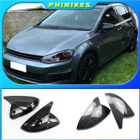 2PCS Mirror Covers Caps RearView Mirror Case Cover For VW Golf MK7 7.5 GTI 7 7R Carbon Bright Black Cover car accessory