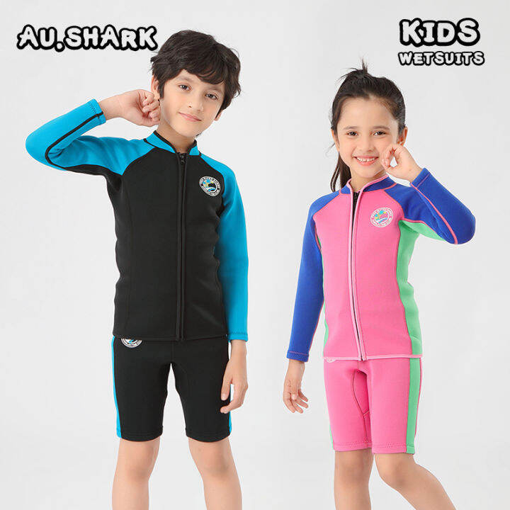 AUSHARK Piece 2.5MM Neoprene Wetsuit Long Sleeves Scuba Diving Swimming Wet  Suit For Kids Rushguard Swimwear Lazada Singapore