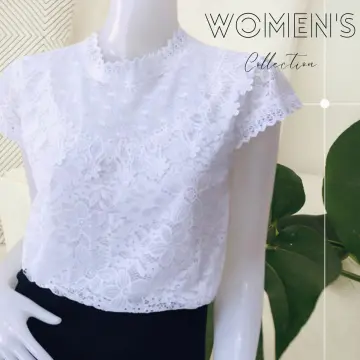 Girls Lace Chiffon Loose Plain Shirts Mid-length Sleeves O-neck Tops  5-15yrs