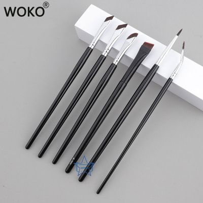 6Pcs Eyeliner Brush Set Upgrade Blade Eyeliner Brush Ultra Thin Fine Angle Flat Eyebrow Brush Under The Eyes Place Makeup Brush Makeup Brushes Sets