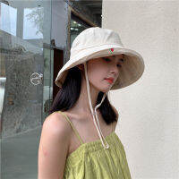 [EAM] Women Beige Fold Printed Fishermen Hat New Round Dome Temperament Fashion Tide All-match Spring Autumn 1DE0518