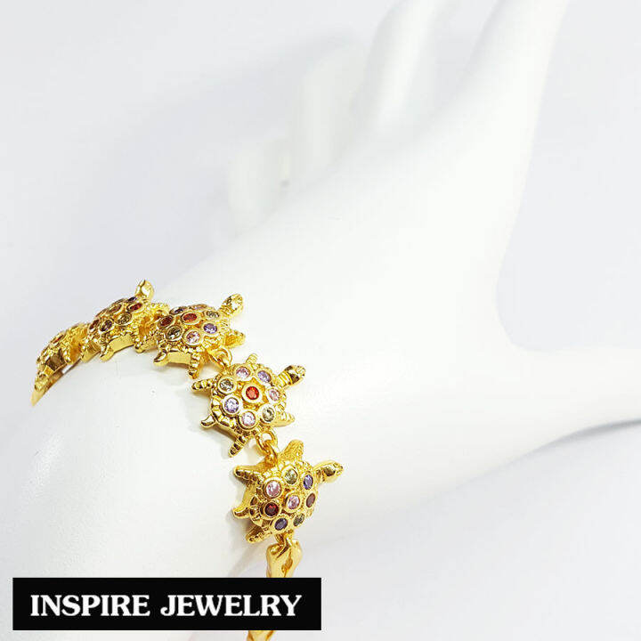 inspire-jewelry-ชุดเซ็ทเต่านพเก้า-สร้อยข้อมือเต่านพเก้า-จี้เต่านพเก้า-พร้อมต่างหูเต่านพเก้า-สวยหรู-ตัวเรือนหุ้มทองแท้-100-24k-พรเก้าประการ