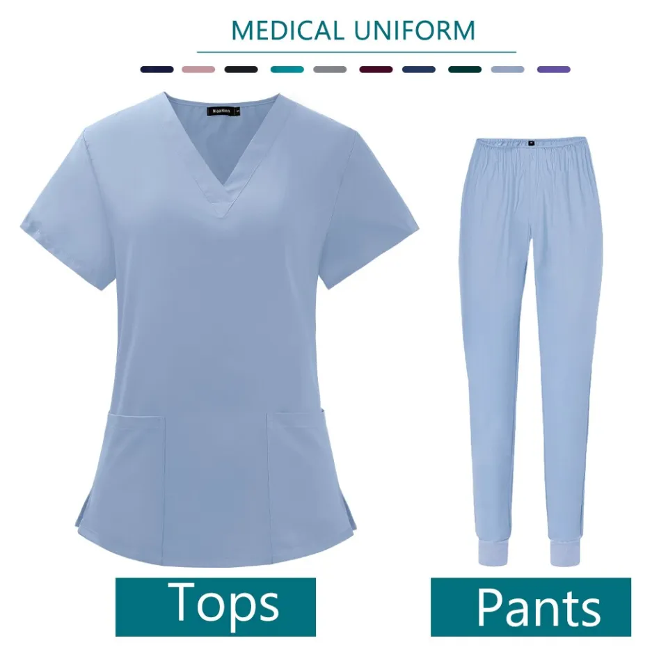 Anime Medical Scrubs Tops Women Medical Uniform Nursing Scrubs V-neck  Dentist Uniform Scrubs Set For Women Spa Uniform Halloween - Medical -  AliExpress