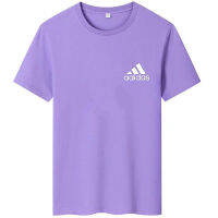 Adidas เสื้อยืดแขนสั้นคอกลมสำหรับผู้ชาย,เสื้อตัวในแบบลำลองทรงหลวมคู่รักให้ซึมซับเหงื่อสำหรับฤดูใบไม้ผลิและฤดูร้อน