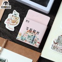 Mr. Paper 1 Style 46pcs/box Vintage Plant Sticker Creative Beauty Flower Hand Account Material Decorative Stationery Sticker Stickers Labels