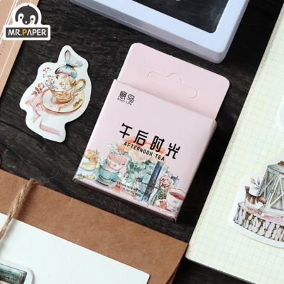 Mr. Paper 1 Style 46Pcs/Box Vintage Plant Sticker Creative Beauty Flower Hand Account Material Decorative Stationery Sticker
