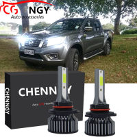 สำหรับ Nissan Navara NP300 2009- 2019 (โคมไฟหัว)-2ชิ้น CHENNGY LED สีขาว6000พันหลอดไฟชุดไฟหน้า