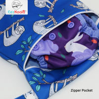 EezKoala Baby Mini Cloth Diaper Bags Zippered Dry Wet Bag Waterproof Backpack Reusable Washable Diaper Wet Bag 25*18 cm