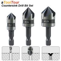 HSS Chamfer Drill Set 90 Degrees Countersink Boring Bit For Woodworking Quick Change Countersunk Hex Shank Carbon Steel Tools