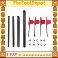 TheToolDepot 4ชุด7/8/10//12มม Sclcr เครื่องกลึงก้านเหล็กสว่านสำหรับคว้านที่ยึดเครื่องมือ + 10ชิ้น Ccmt 0602แทรก