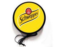 Schweppes ป้าย ป้ายไฟ ป้ายLED ป้ายน้ำ ชเวปส์ น้ำอัดลม ป้ายไฟแต่งร้าน ป้ายไฟติดผนัง ขนาด 30-40ซม.Schweppes lightbox one side diameter30-40 cm.