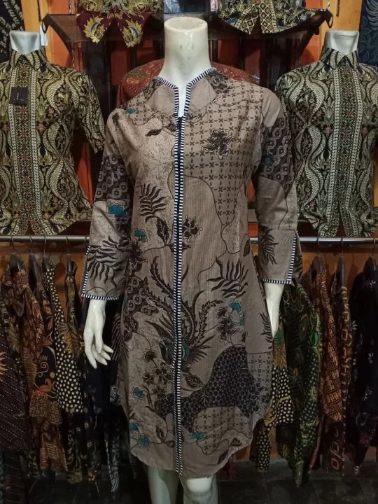 Tunik Batik Wanita Terbaru Dress Perempuan Baju Kerja Kantor Batik ...