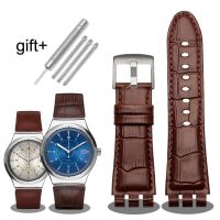 ❦ สายนาฬิกาสำหรับ Swatch สายนาฬิกาหนังผู้ชาย Yos440 449 401 447 สร้อยข้อมือหนังวัวขนาดใหญ่ 23 มม. WatchBands