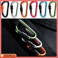 FZIPUA 6สี อุปกรณ์ปีนเขา เครื่องมือกลางแจ้ง ล็อคความปลอดภัย Carabiner ปีนเขา หัวเข็มขัดปีนเขามืออาชีพ ล็อค quickdraws