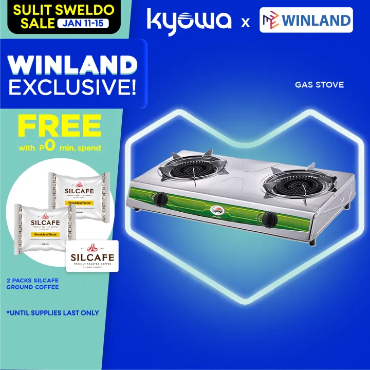 KYOWA by Winland Heavy Duty Double Burner Stainless Steel Gas Stove KW