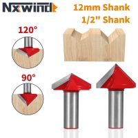 NXWIND 3D V Type Slotting Cutter Bit Router Bit CNC เครื่องตัดคาร์ไบด์งานไม้เครื่องตัดมิลลิ่งสําหรับงานไม้สําหรับไม้ Bit Face Mil