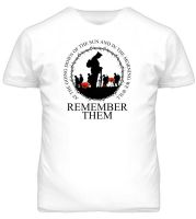 JHPKJBRITISH ARMY WW1 T-SHIRT MENS WE WILL REMEMBER THEM POPPY MILITARY SOLDIER 100% Cotton Casual T-shirts Loose Top Size S-3XL 4XL 5XL 6XL