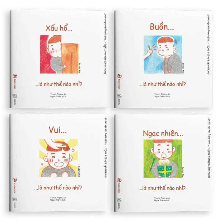 Sách Ehon - Combo 4 Cuốn Cảm xúc - Ehon Nhật Bản dành cho bé từ 0 - 6 tuổi