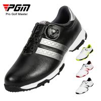 PGM Men Golf Shoes Patent Anti-Slip Spikes Waterproof Breathable Quick Lacing Casual Sneakers Sports Training Golf Shoes