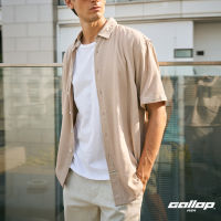 GALLOP : LINEN CASUAL SHIRT เสื้อเชิ๊ตผ้าลินินแขนสั้น รุ่น GW9023-สี Brown Sugar - น้ำตาลอ่อน / ราคา 1,490.-