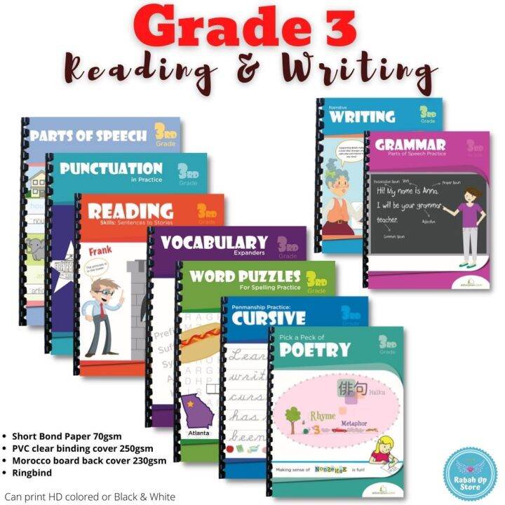 GRADE 3 (Reading & Writing) Workbook Worksheet Homeschool Learning