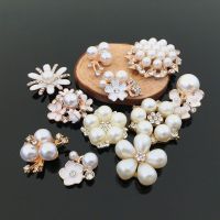 Flower Rhinestones Pearl Buttons Wedding Decoration DIY Alloy Crystal Bow Hair Embellishments Decoration Sewing Accessories Haberdashery