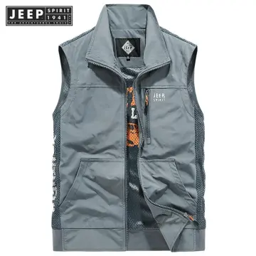 Jeep Men's Outdoor Lightweight Photography Vest Summer Casual Multi-Pocket Fishing  Mesh Vest