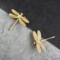 Brass Furniture Pull Handle Nordic Dragonflies Cabinets and Door Handles Drawer Golden Cabinet Knob Wardrobe Dresser Solid Knobs Door Hardware Locks