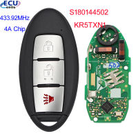 S2 KR5TXN1 Keyless-Go Smart Remote Key Fob 3 Buttons 433.92MHz 4A Chip for Nissan Kicks 2018 2019 2020